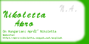 nikoletta apro business card